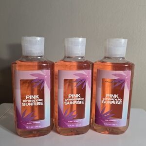 BATH AND BODY WORKS PINK PINEAPPLE SUNRISE SHOWER GELS X3